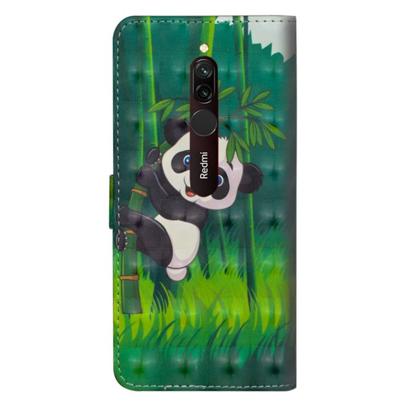 Flip Cover Læder Xiaomi Redmi 8 Panda Og Bambus