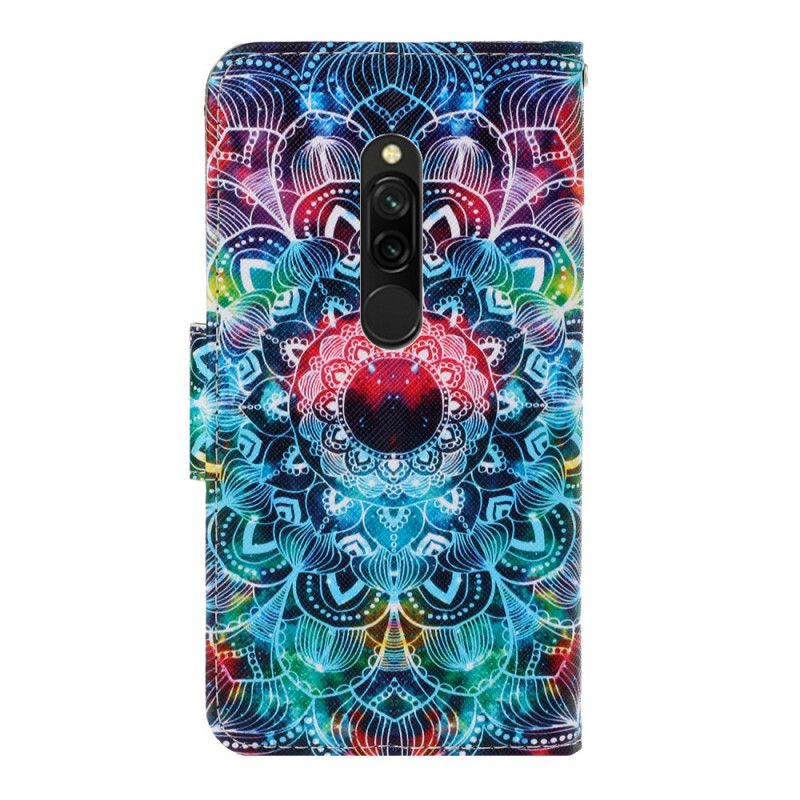 Flip Cover Læder Xiaomi Redmi 8 Prangende Mandala Med Rem Original