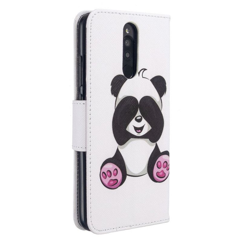 Flip Cover Læder Xiaomi Redmi 8 Sjov Panda