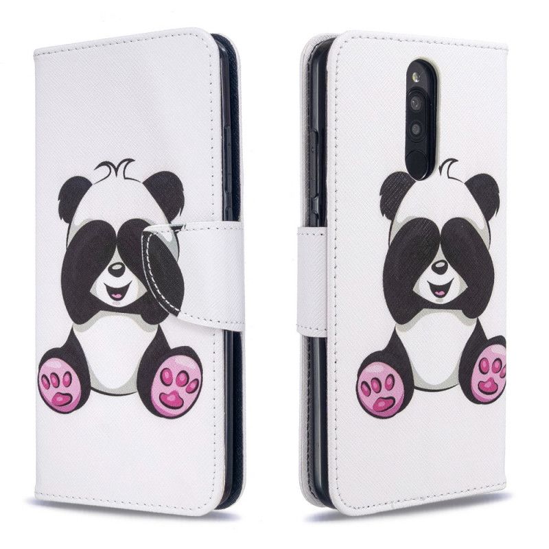 Flip Cover Læder Xiaomi Redmi 8 Sjov Panda