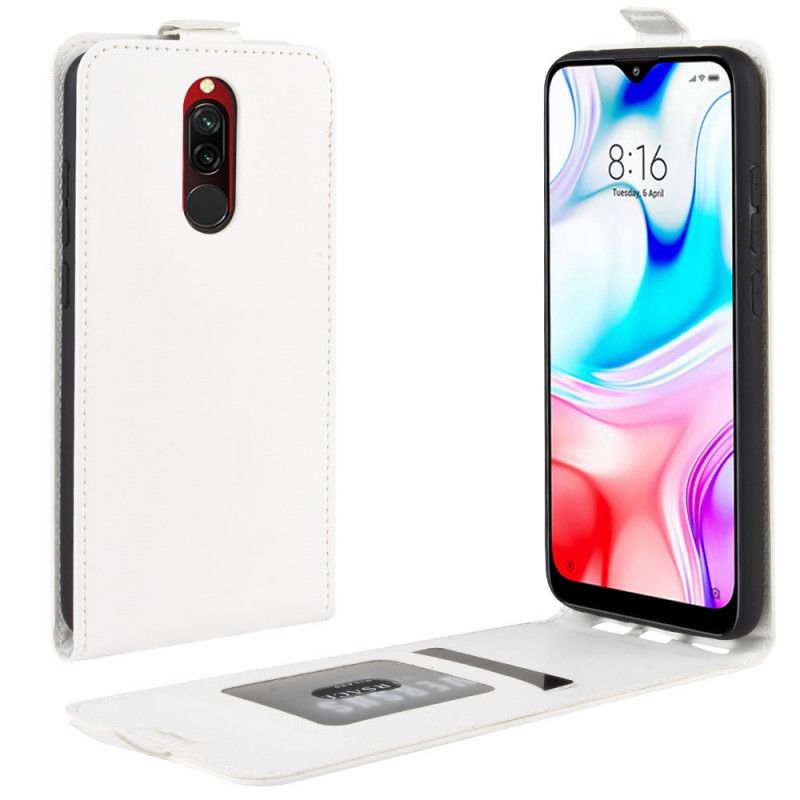 Flip Cover Læder Xiaomi Redmi 8 Sort Foldning Af Lædereffekt Original