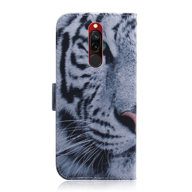 Flip Cover Læder Xiaomi Redmi 8 Tiger Ansigt Beskyttelse