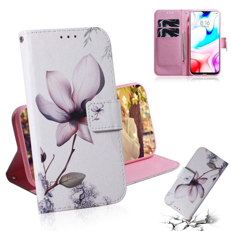 Flip Cover Xiaomi Redmi 8 Mobilcover Gammel Rosenblomst