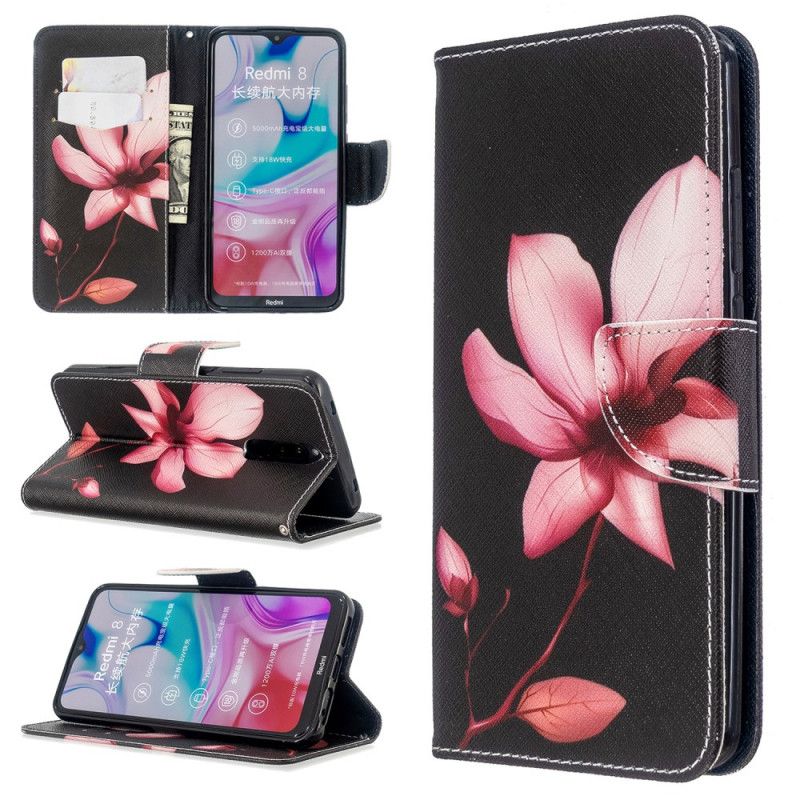 Flip Cover Xiaomi Redmi 8 Mobilcover Lyserød Blomst