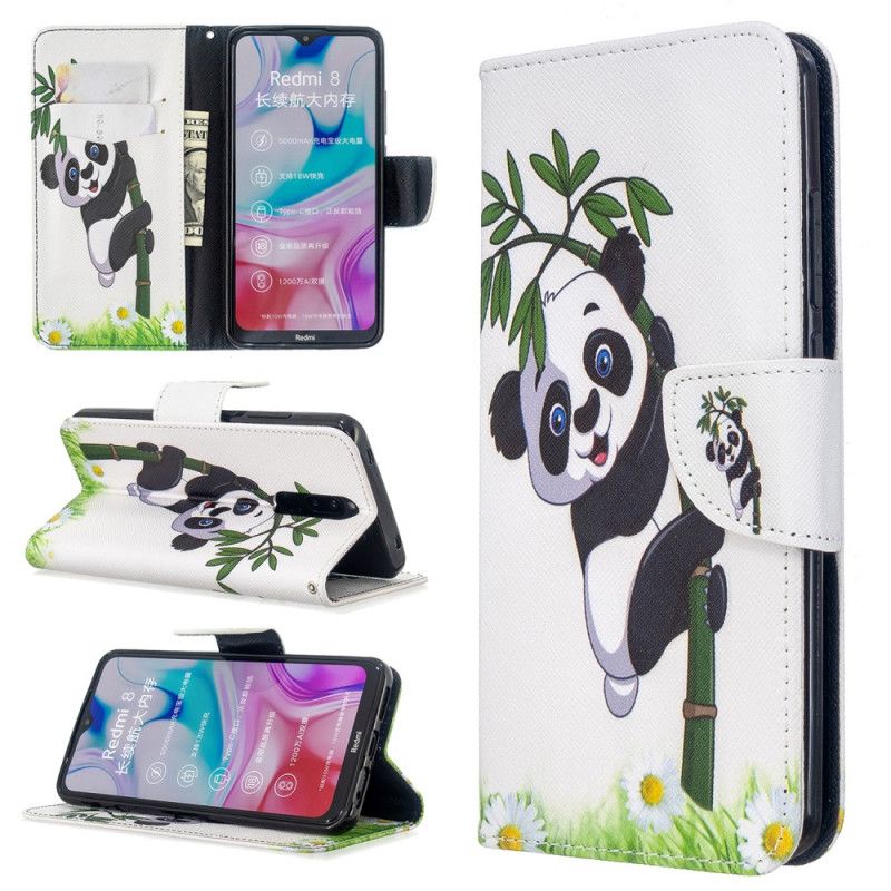 Flip Cover Xiaomi Redmi 8 Mobilcover Panda På Bambus