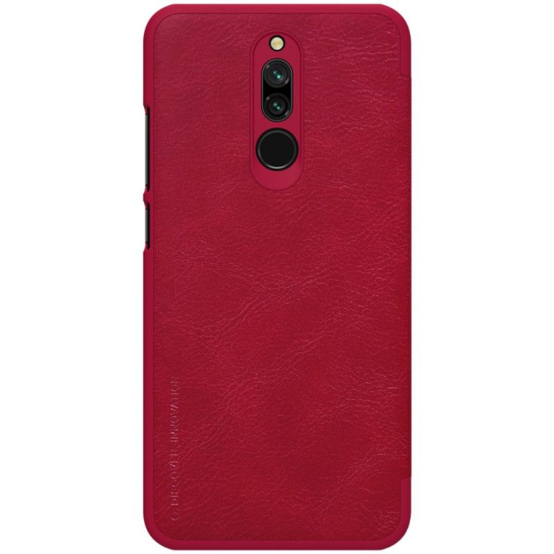 Læder Cover Xiaomi Redmi 8 Sort Nillkin Qin-Serie