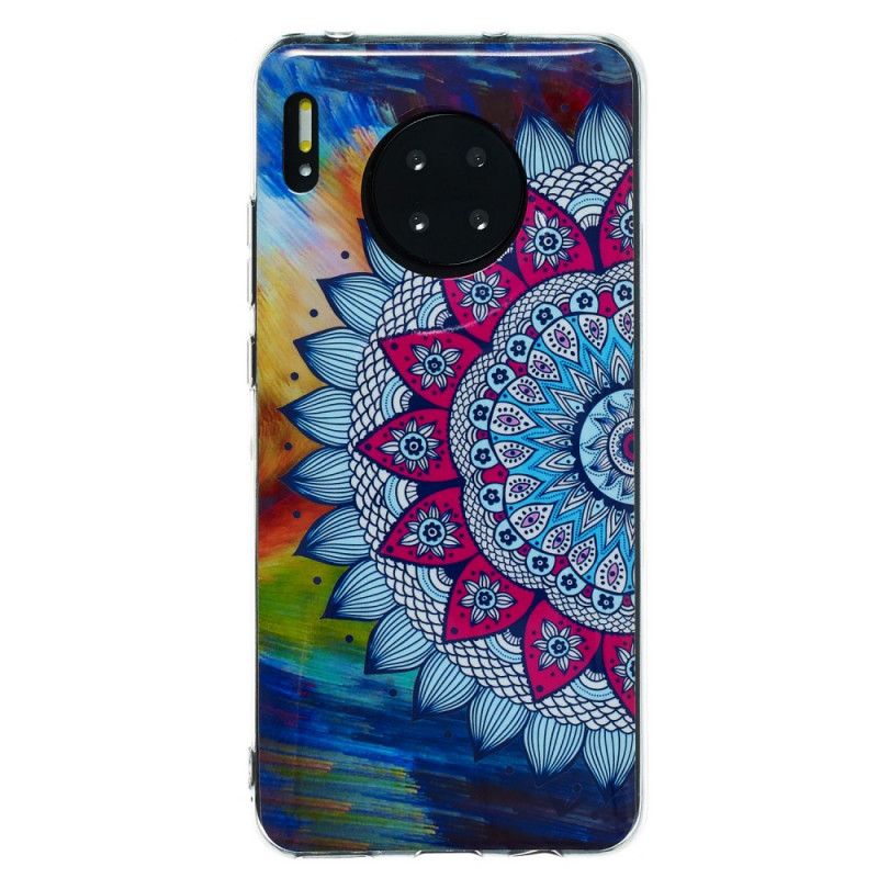 Cover for Huawei Mate 30 Fluorescerende Mandala Ugle