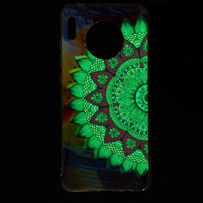 Cover for Huawei Mate 30 Fluorescerende Mandala Ugle