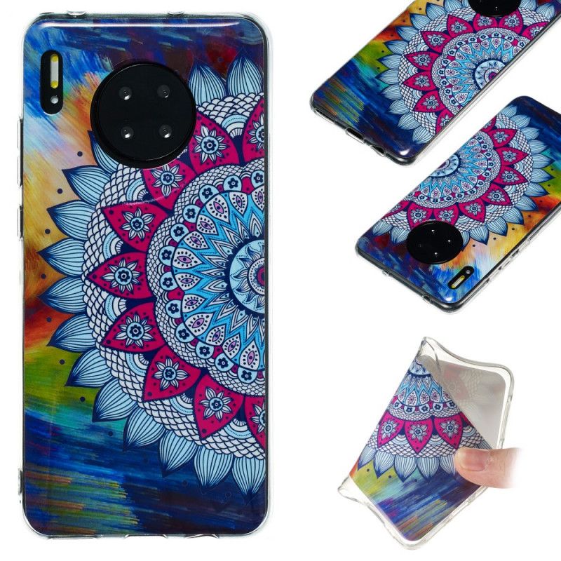 Cover for Huawei Mate 30 Fluorescerende Mandala Ugle