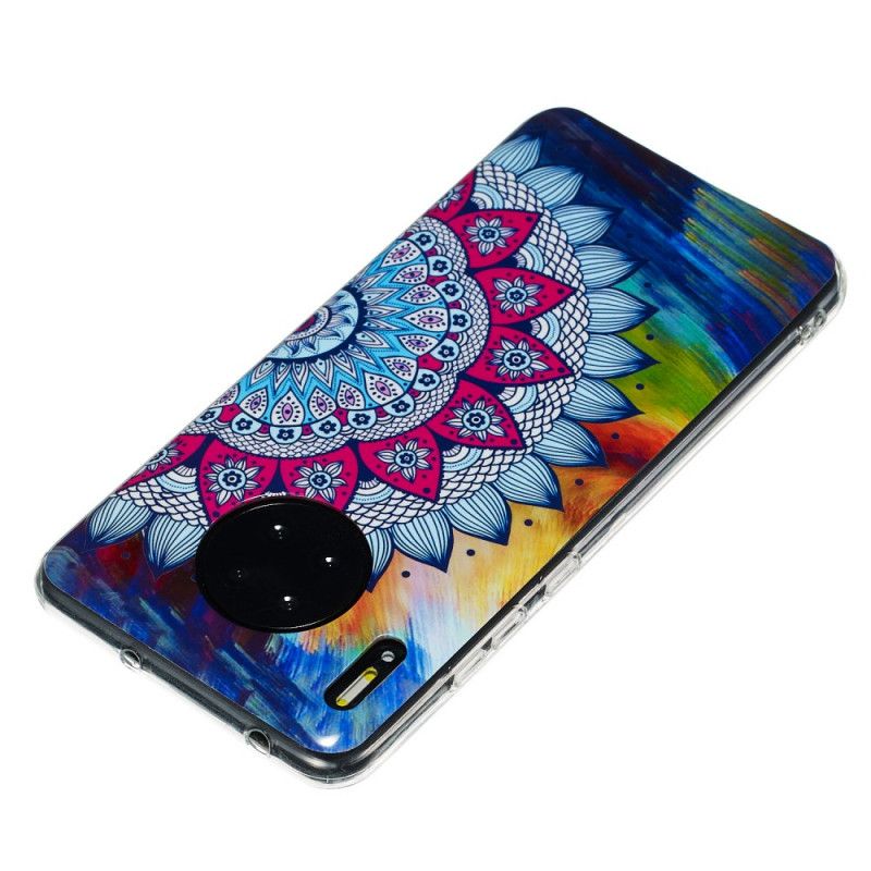 Cover for Huawei Mate 30 Fluorescerende Mandala Ugle