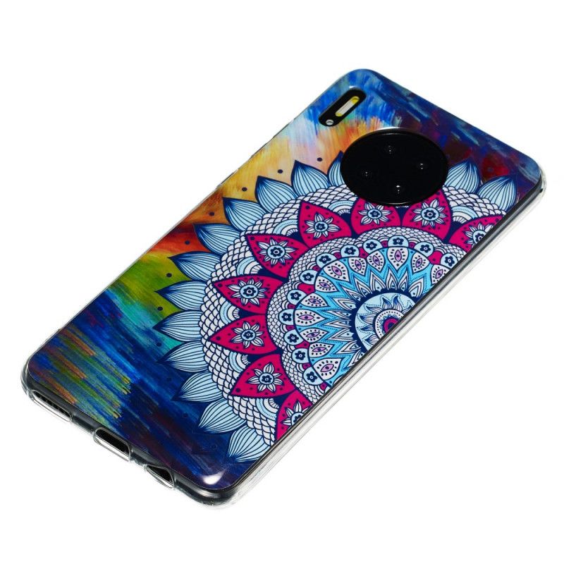 Cover for Huawei Mate 30 Fluorescerende Mandala Ugle