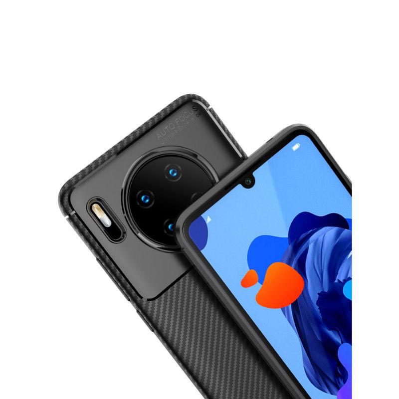 Cover for Huawei Mate 30 Sort Fleksibel Kulfiberstruktur