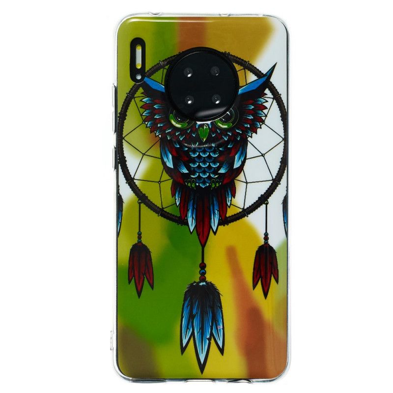 Cover Huawei Mate 30 Mobilcover Fluorescerende Ugle Drømmefanger