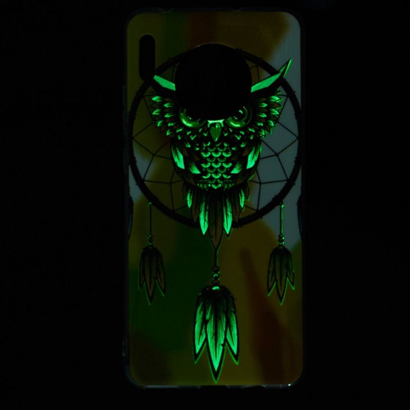 Cover Huawei Mate 30 Mobilcover Fluorescerende Ugle Drømmefanger