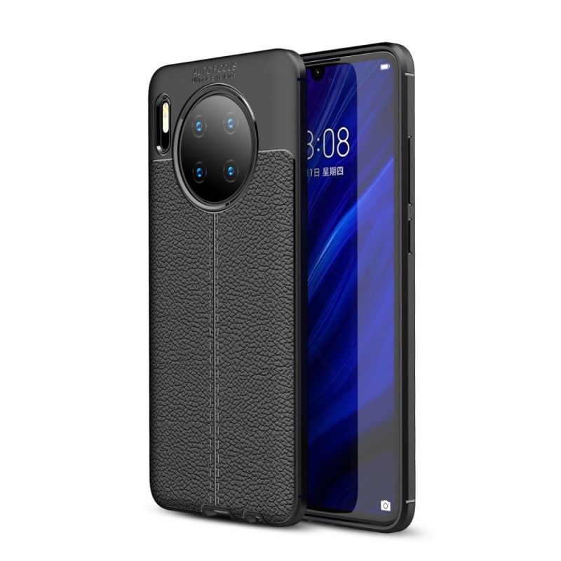 Cover Huawei Mate 30 Sort Mobilcover Lychee-Lædereffekt