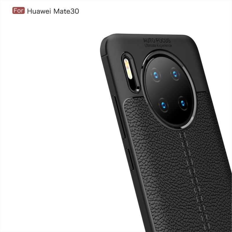 Cover Huawei Mate 30 Sort Mobilcover Lychee-Lædereffekt