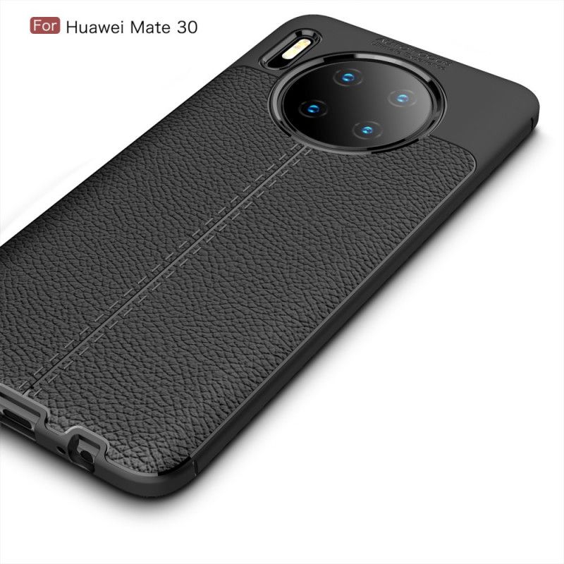 Cover Huawei Mate 30 Sort Mobilcover Lychee-Lædereffekt