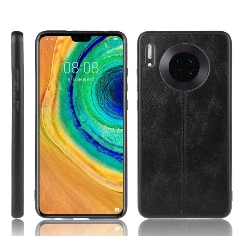 Cover Huawei Mate 30 Sort Syet Lædereffekt