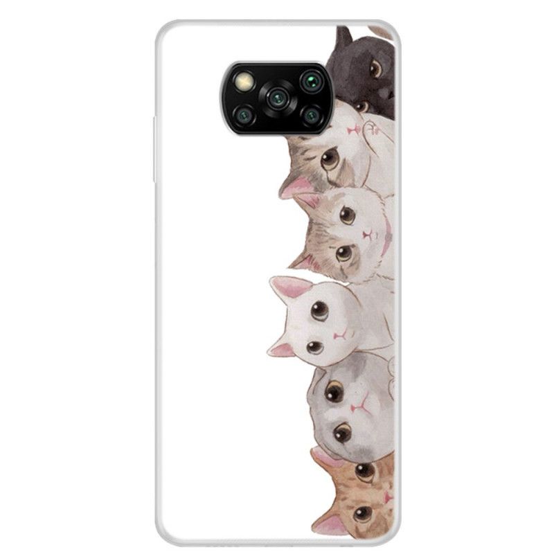 Cover for Xiaomi Poco X3 Lyttende Katte