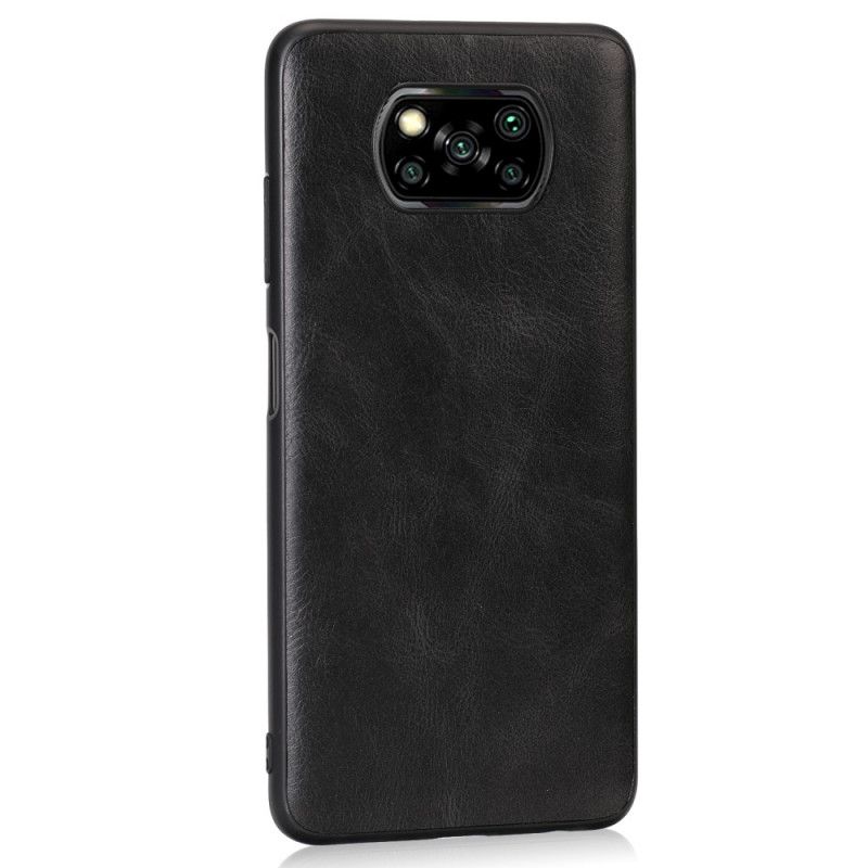 Cover for Xiaomi Poco X3 Sort Lædereffekt