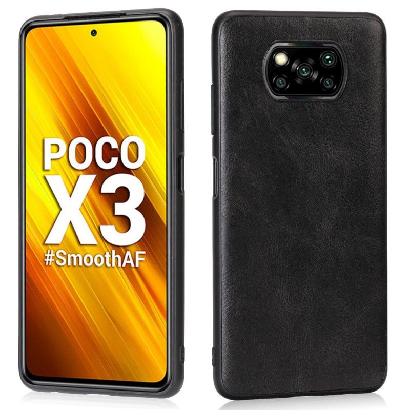 Cover for Xiaomi Poco X3 Sort Lædereffekt