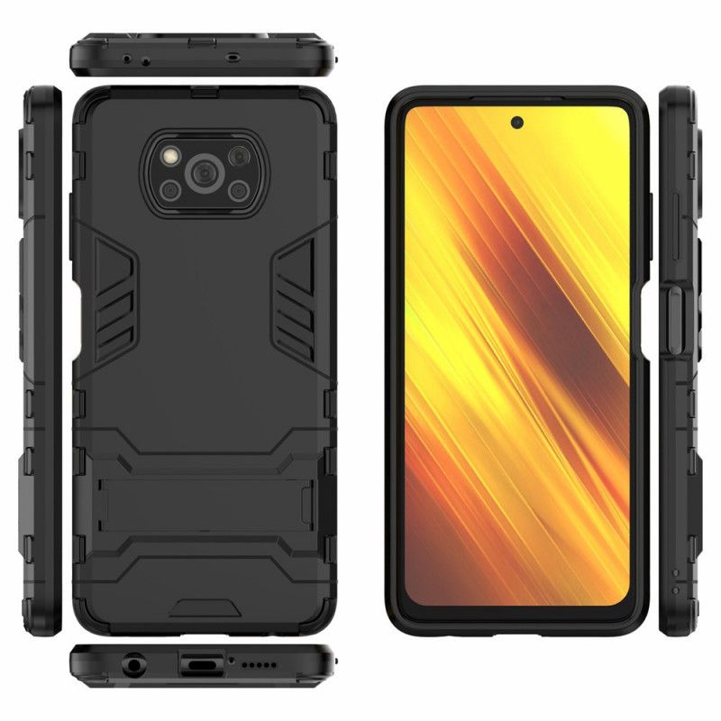 Cover for Xiaomi Poco X3 Sort Ultra Resistent Med Støtte