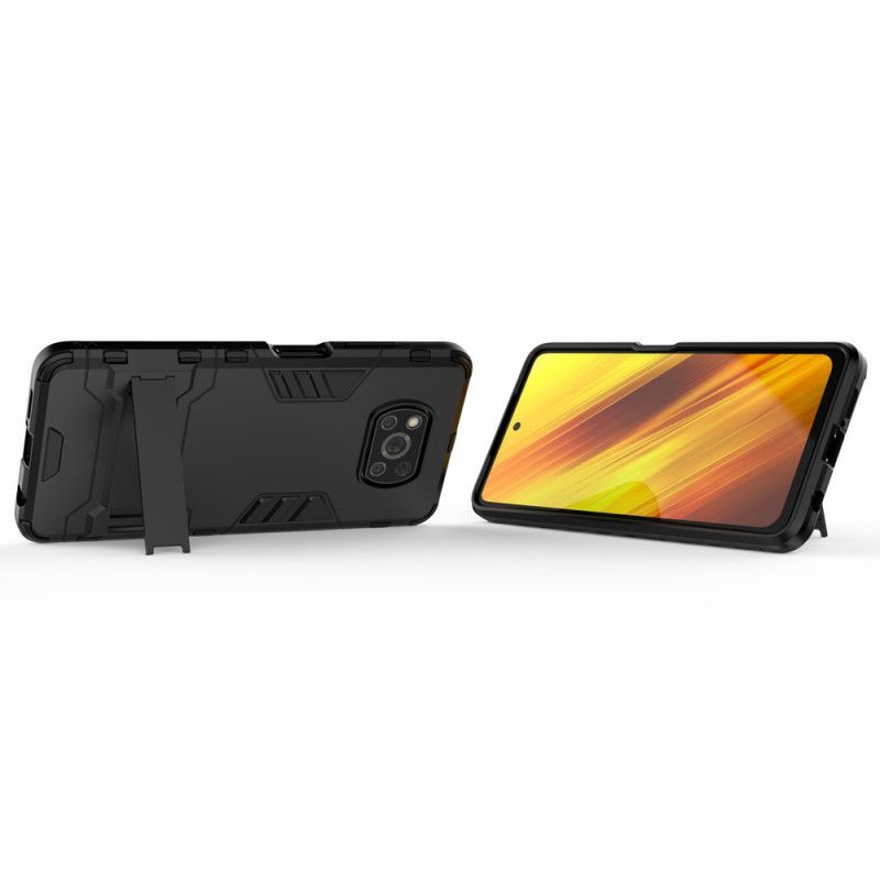 Cover for Xiaomi Poco X3 Sort Ultra Resistent Med Støtte