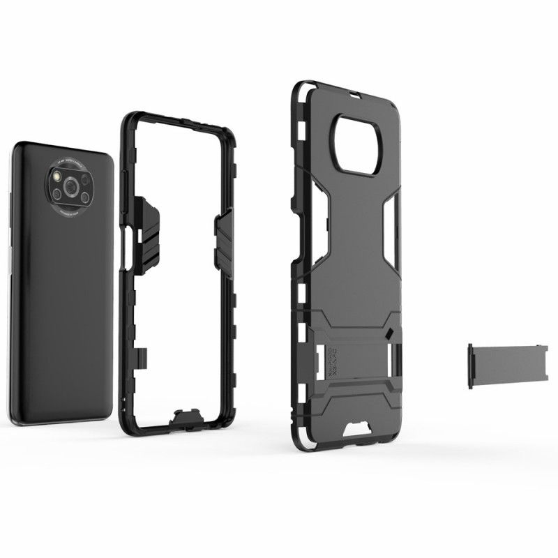 Cover for Xiaomi Poco X3 Sort Ultra Resistent Med Støtte