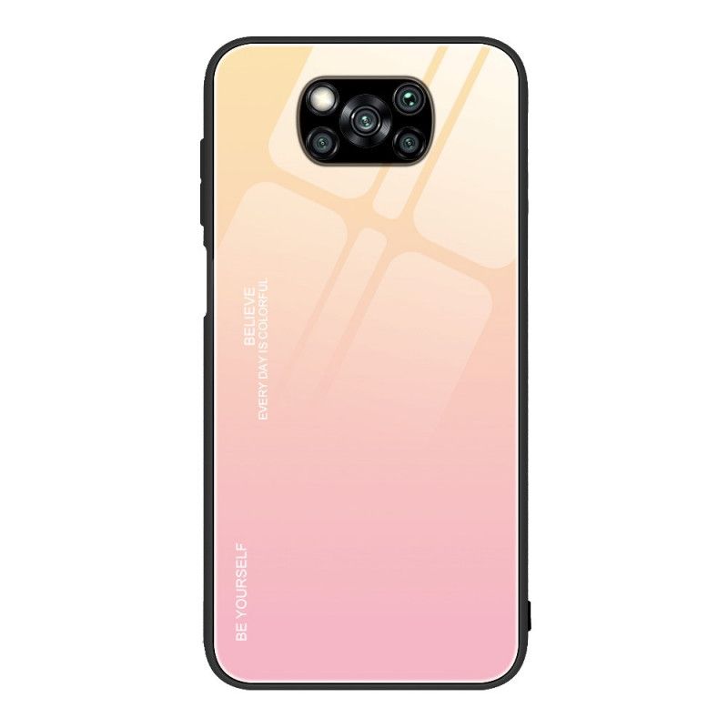 Cover Xiaomi Poco X3 Rød Vær Dig Selv Hærdet Glas Beskyttelse