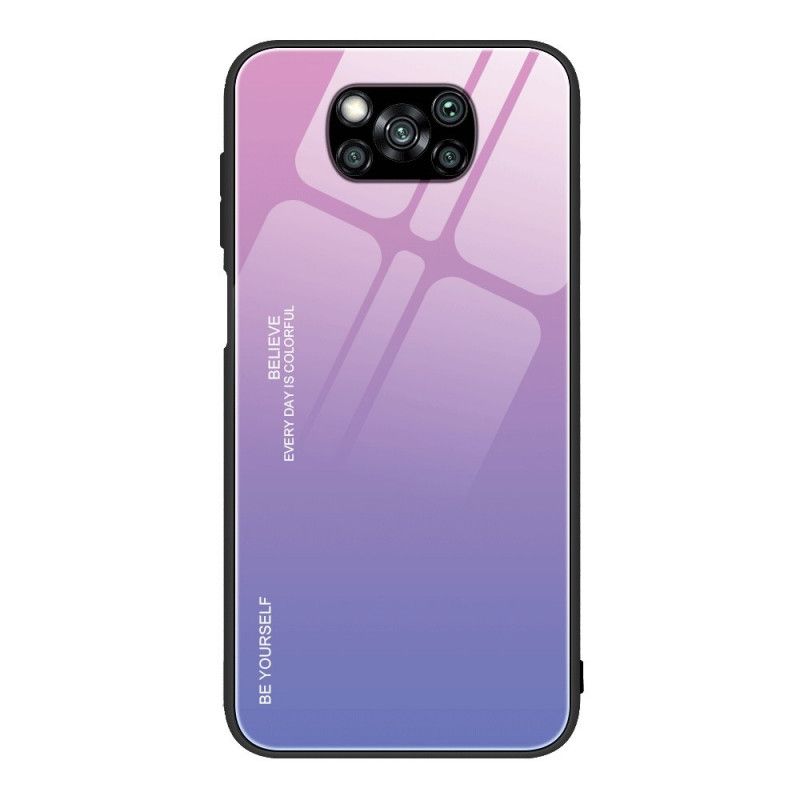 Cover Xiaomi Poco X3 Rød Vær Dig Selv Hærdet Glas Beskyttelse