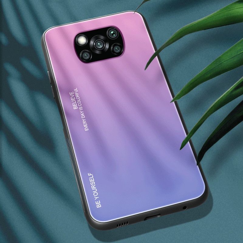 Cover Xiaomi Poco X3 Rød Vær Dig Selv Hærdet Glas Beskyttelse