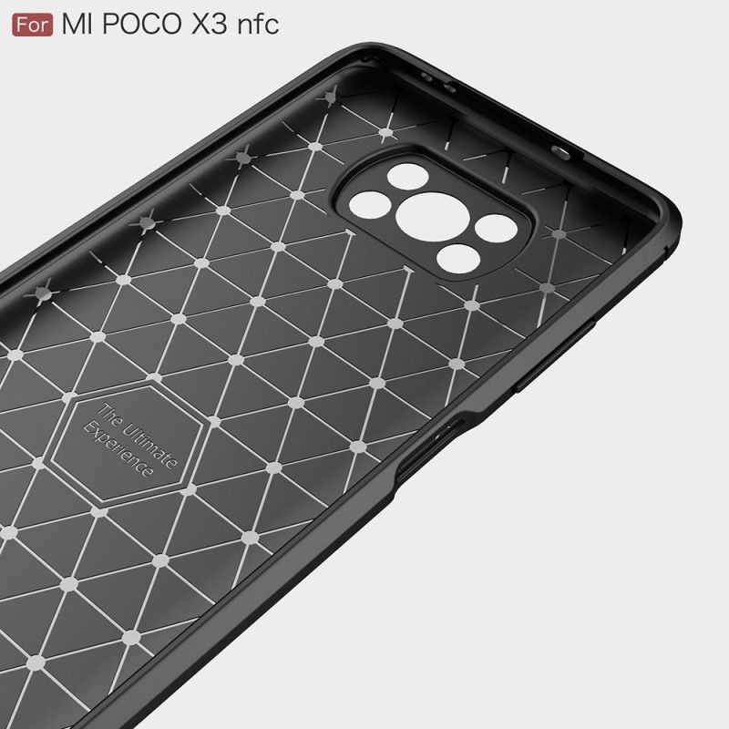 Cover Xiaomi Poco X3 Sort Børstet Kulfiber Original