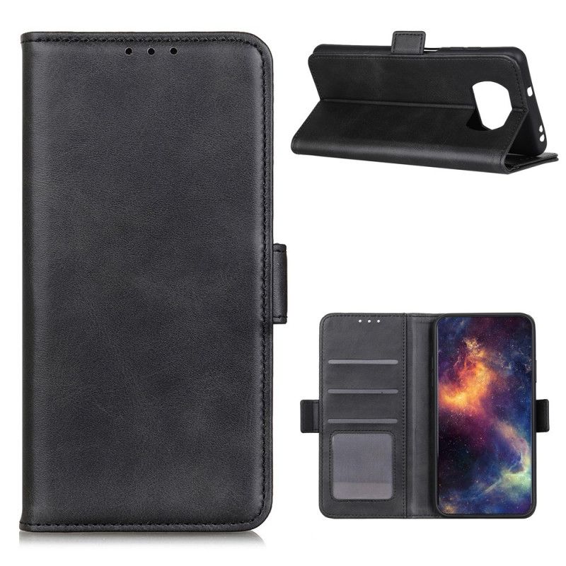 Flip Cover Læder for Xiaomi Poco X3 Sort Dobbelt Flap