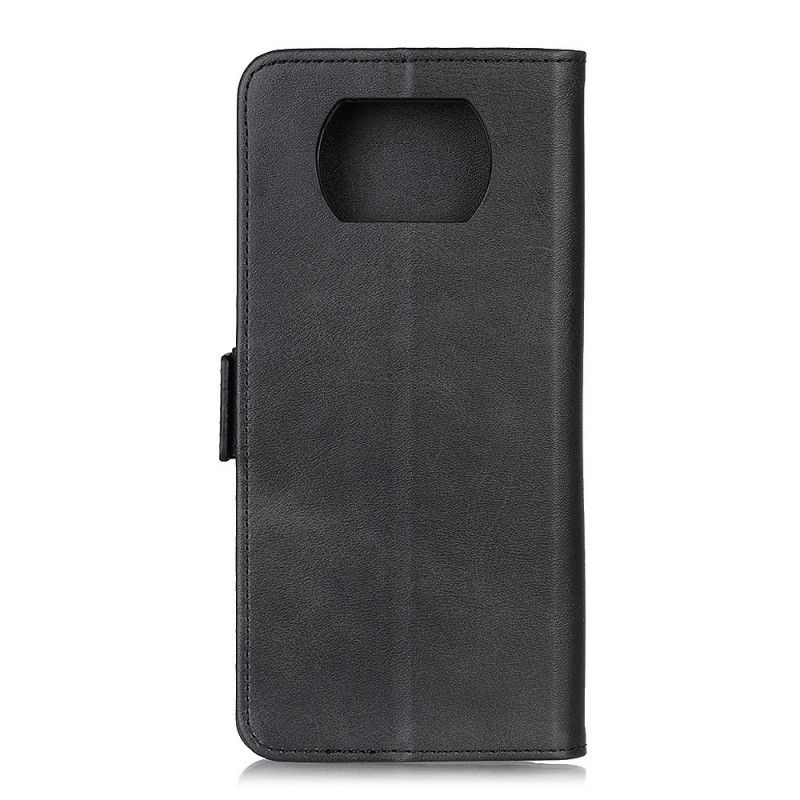 Flip Cover Læder for Xiaomi Poco X3 Sort Dobbelt Flap