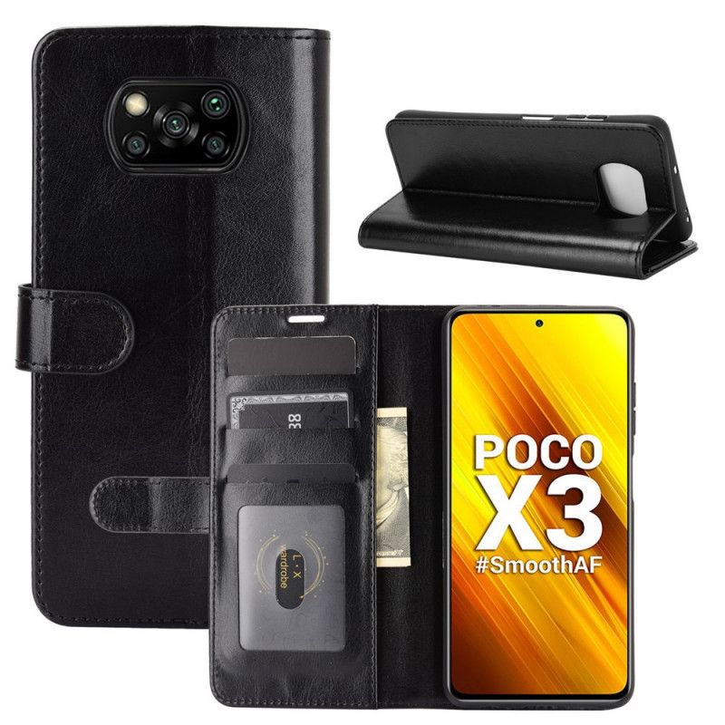 Flip Cover Læder for Xiaomi Poco X3 Sort Ultra Kunstlæder