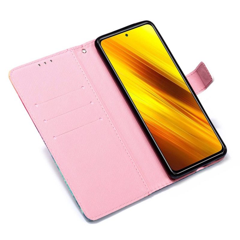 Flip Cover Læder for Xiaomi Poco X3 Stop Aldrig Med At Drømme