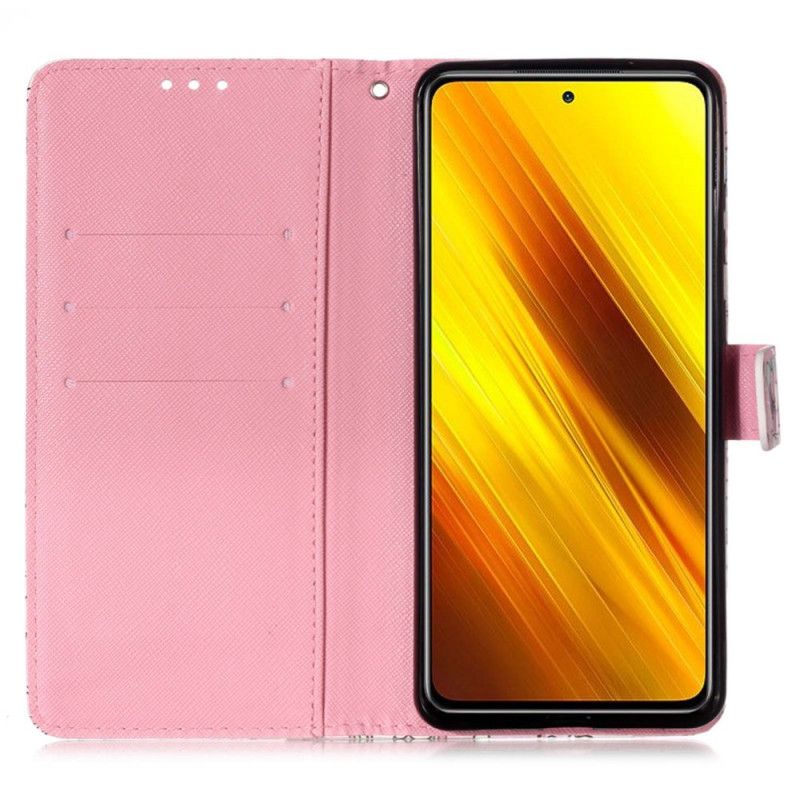 Flip Cover Læder Xiaomi Poco X3 Akvarelvalmue Original