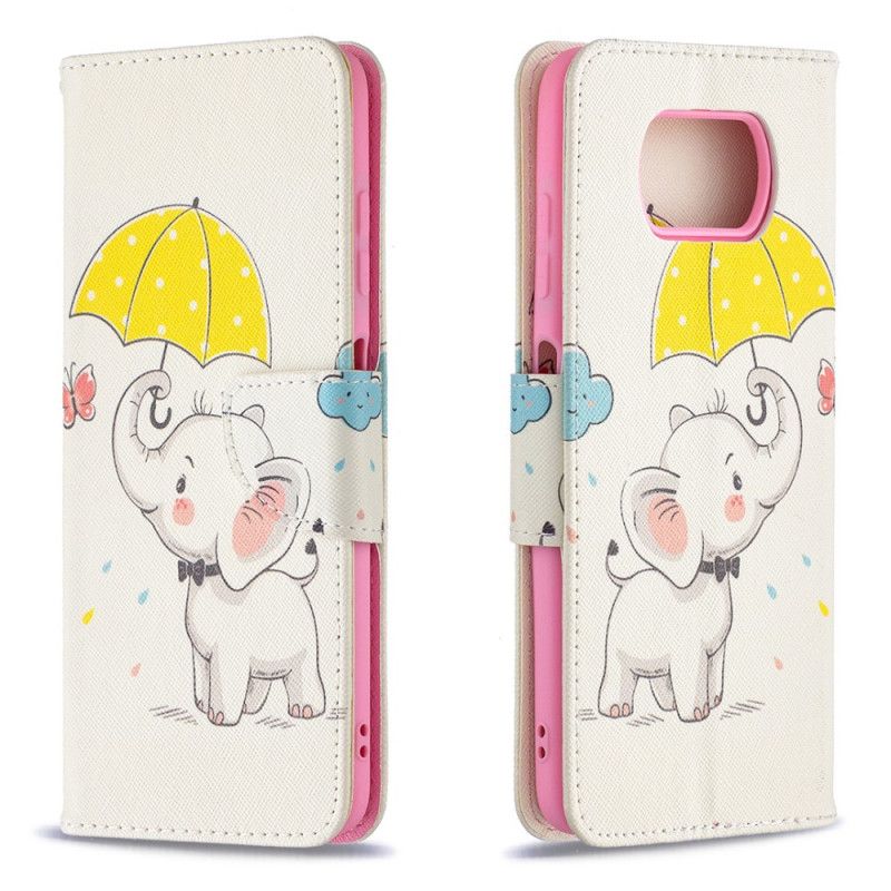 Flip Cover Læder Xiaomi Poco X3 Baby Elefant Beskyttelse