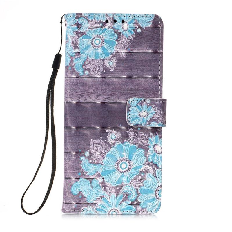 Flip Cover Læder Xiaomi Poco X3 Blå Blomster