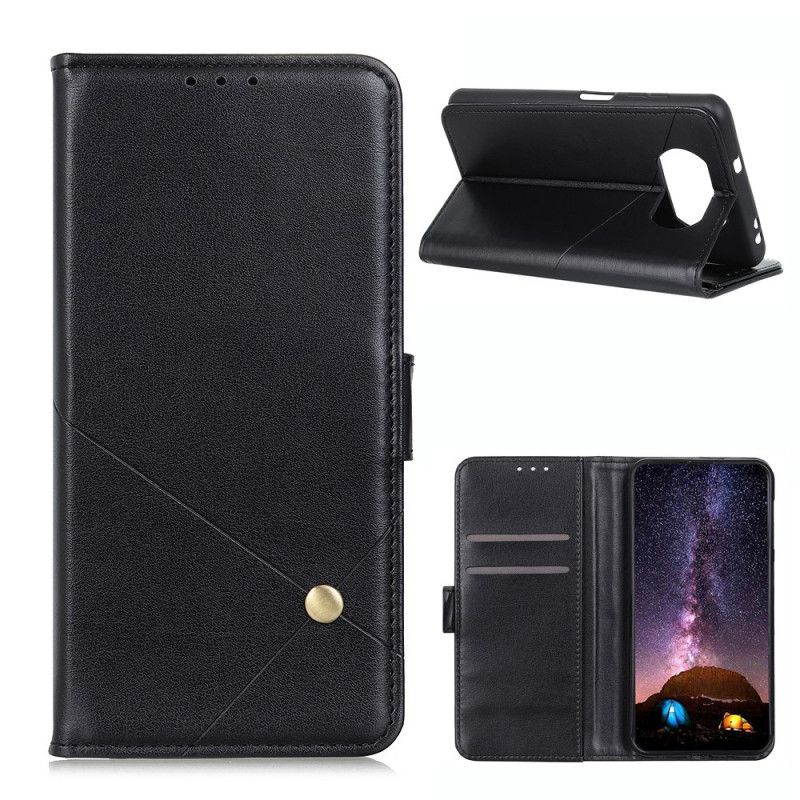 Flip Cover Læder Xiaomi Poco X3 Sort Nitte X Design Original