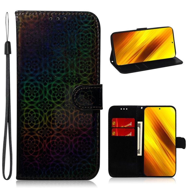 Flip Cover Læder Xiaomi Poco X3 Sort Ren Farve