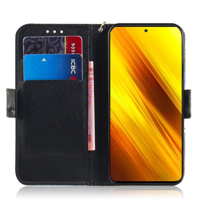 Flip Cover Læder Xiaomi Poco X3 Thong Safari Dyr