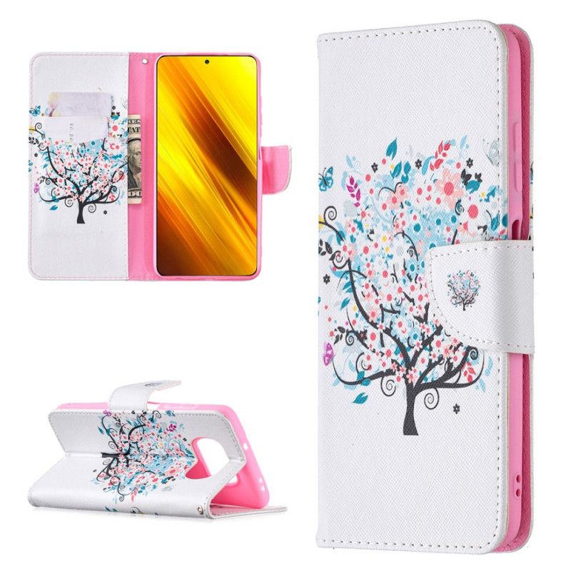 Flip Cover Xiaomi Poco X3 Blomstret Træ