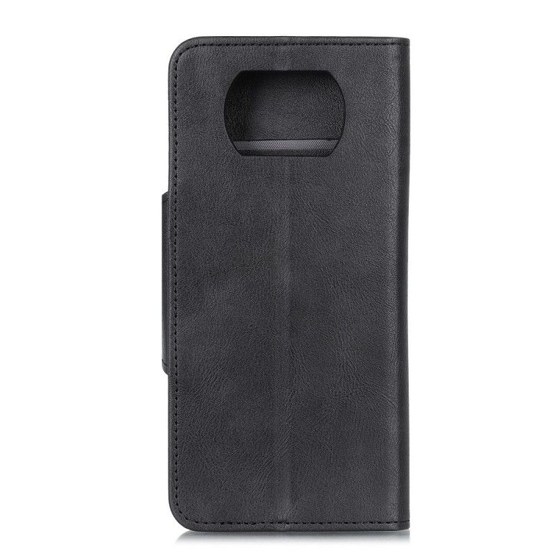 Flip Cover Xiaomi Poco X3 Sort Mobilcover Imiteret Læder