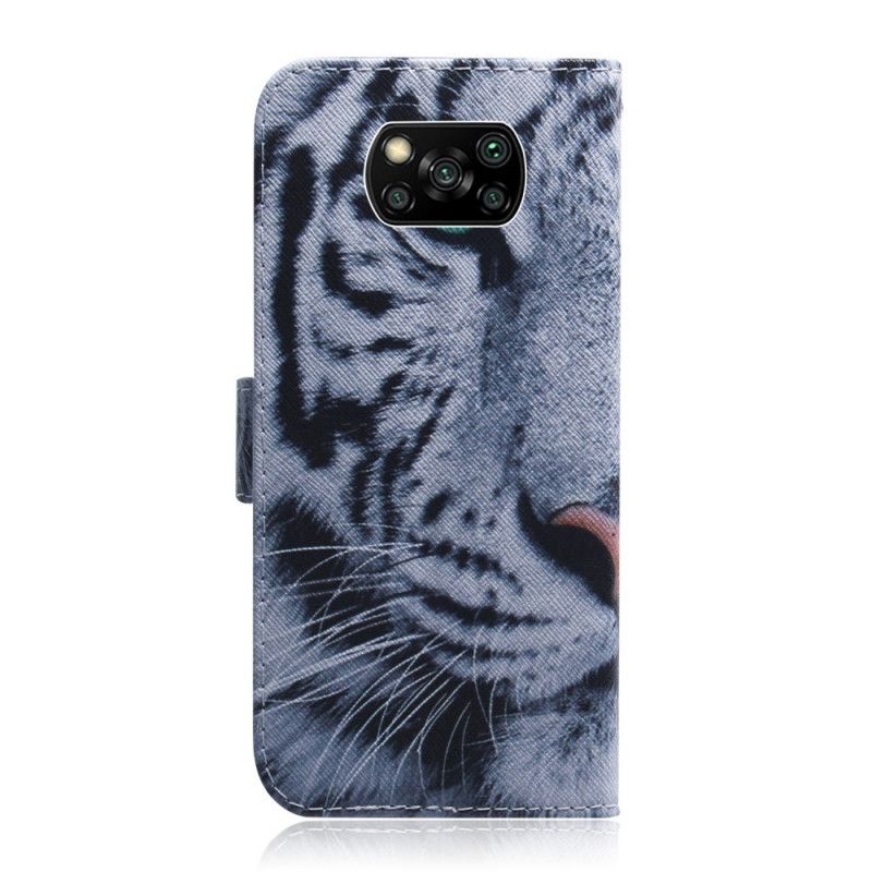 Flip Cover Xiaomi Poco X3 Tiger Ansigt