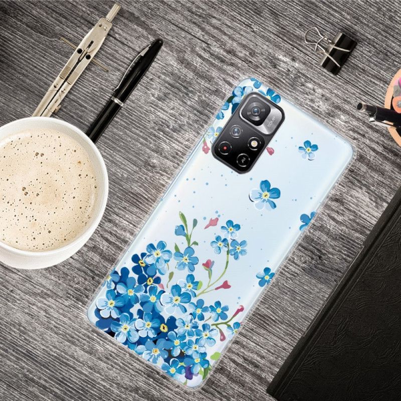 Cover Til Xiaomi Redmi Note 11 / Poco M4 Pro 5g Buket Af Blå Blomster