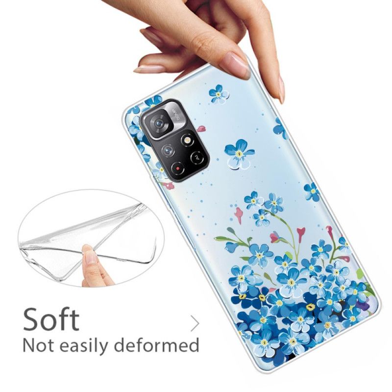 Cover Til Xiaomi Redmi Note 11 / Poco M4 Pro 5g Buket Af Blå Blomster