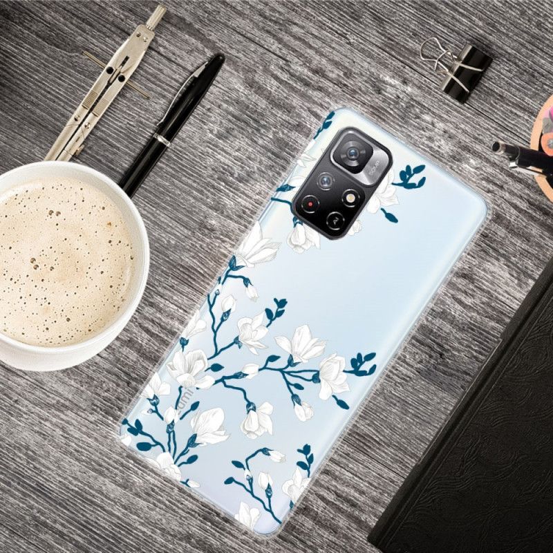 Cover Til Xiaomi Redmi Note 11 / Poco M4 Pro 5g Hvide Blomster