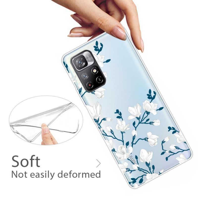 Cover Til Xiaomi Redmi Note 11 / Poco M4 Pro 5g Hvide Blomster