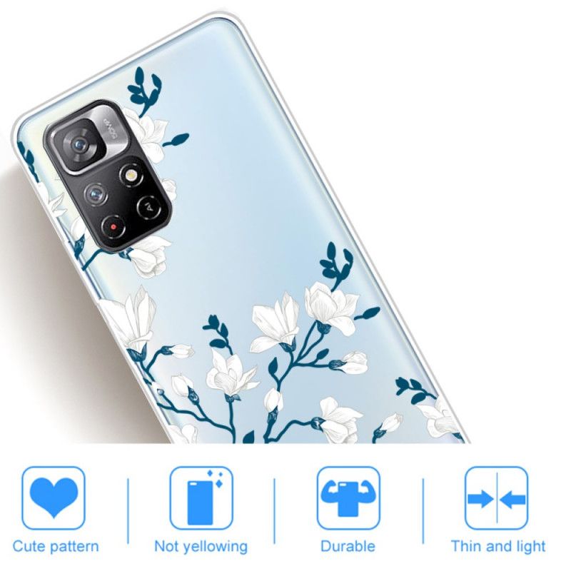 Cover Til Xiaomi Redmi Note 11 / Poco M4 Pro 5g Hvide Blomster